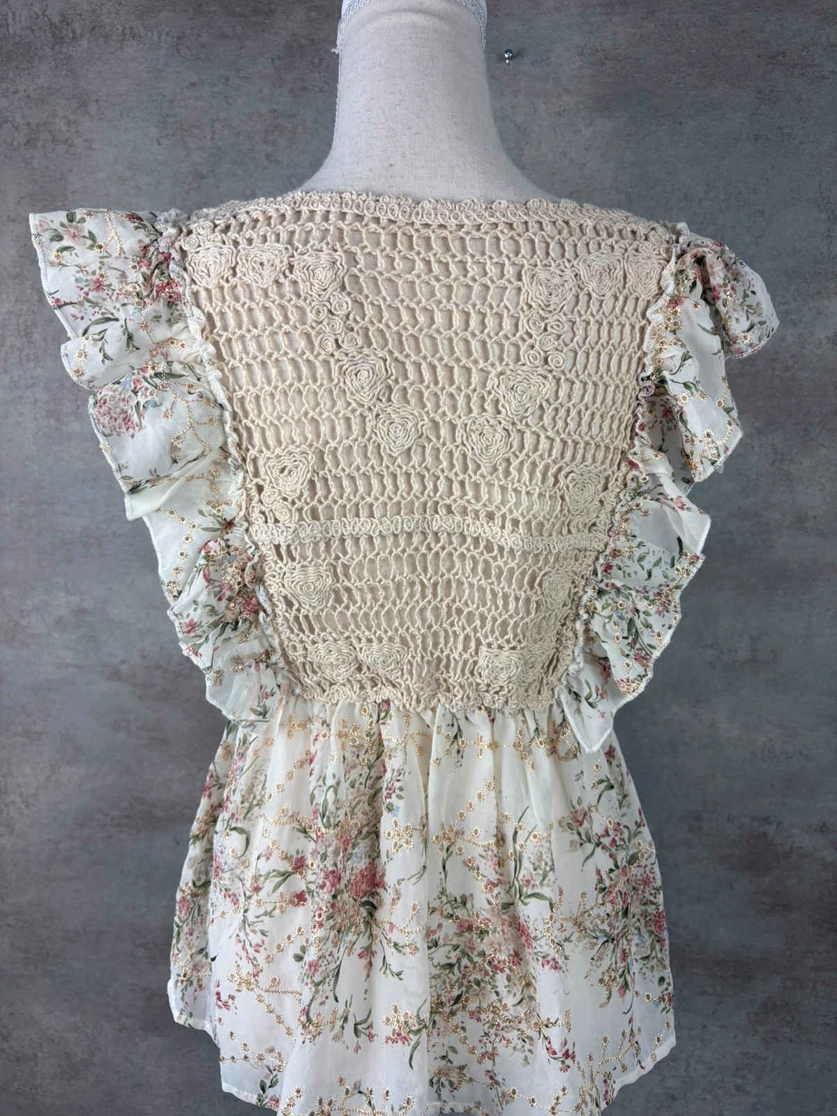 ✿ Crochet floral blouse Size 36/38 ✿ – photo 4